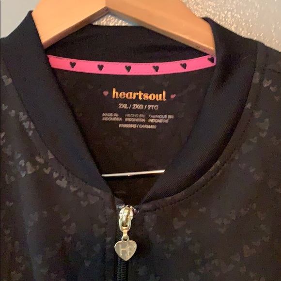 Pewter HeartSoul Scrubs U Da Bomb Scrub Bomber Jacket HS310 BTPW Tops